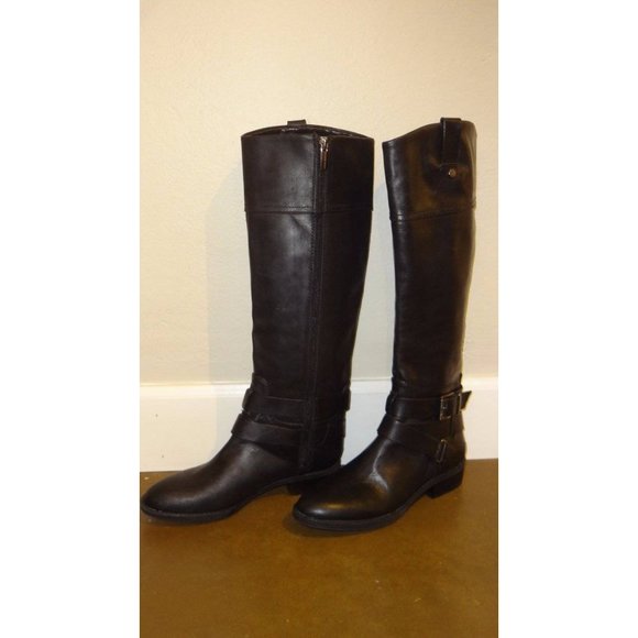 🆕 VINCE CAMUTO Pazell Tall Knee High Buckle Riding Boot Black 5 - Picture 6 of 10